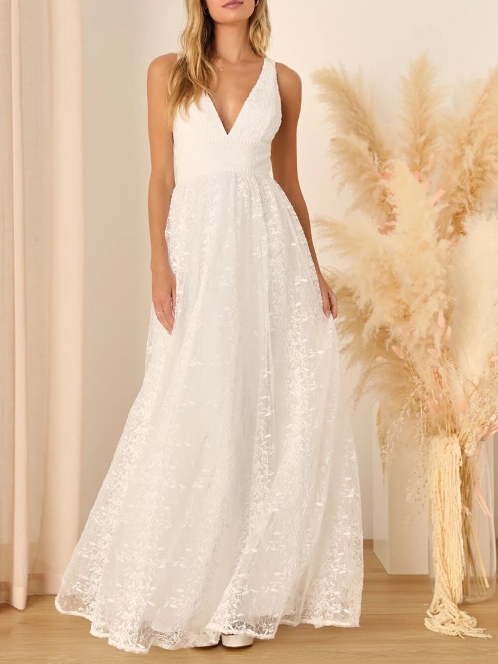 Lulus Sweetest Beloved White Mesh Embroidered Sleeveless Maxi Lulus Size XL